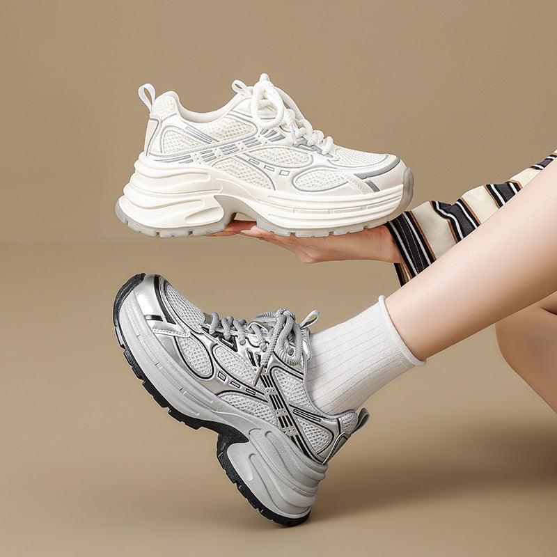 Women's Dad Thick Sole Increased Breathable Mesh Casual Shoes