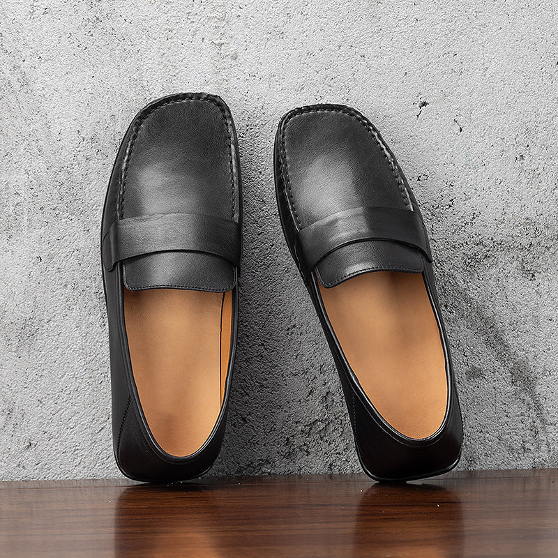 Men's Spring Genuine Soft Bottom Slip-on Fashion Loafers/doug Shoes