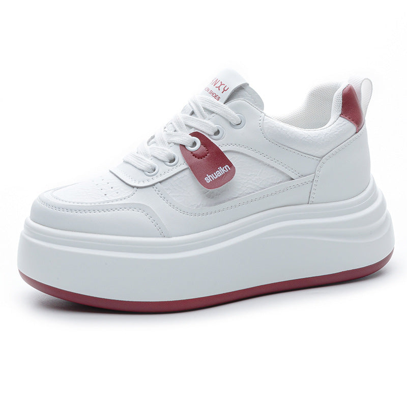 Women's Spring Hidden Platform White Wedge Fashion Small Women's Casual Shoes