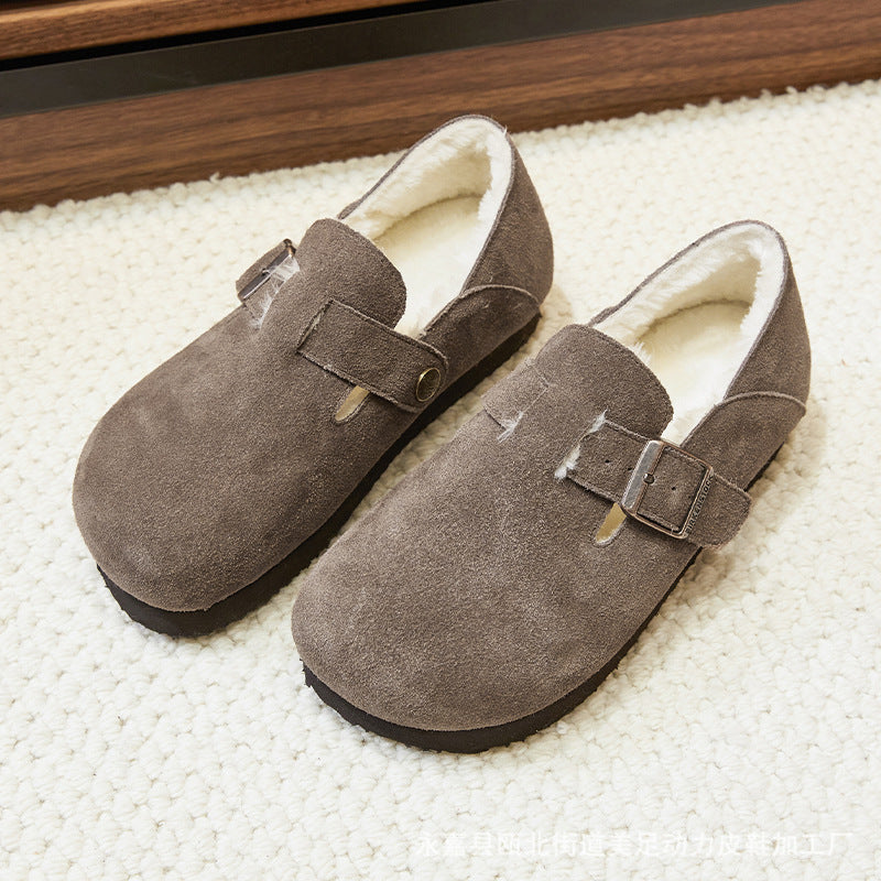 Women's Beauty Power Round Head Fleece-lined All-inclusive Casual Shoes