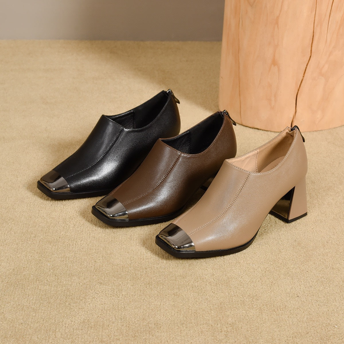 Women's French Style Temperament Square Toe High Soft Women's Fashion Shoes