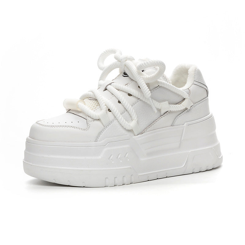 Women's European Goods Platform White Early Spring Small Round Toe Trendy Women's Cotton Shoes
