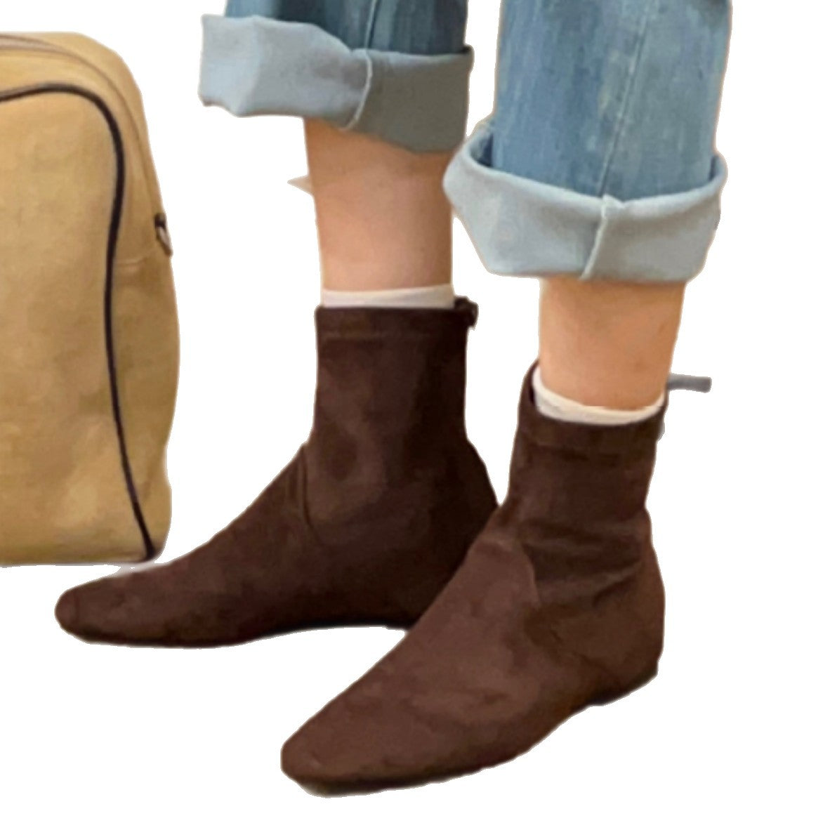 Women's Height Increasing Insole Suede Skinny Retro French Western Style Women's Shoes