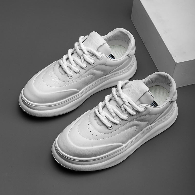 Men's Autumn Lightweight Platform White Sports Casual Shoes