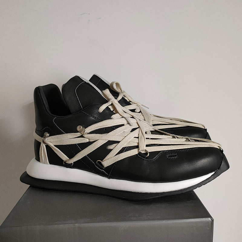 Men's Spring Sports Cowhide Increased Low Top Sneakers
