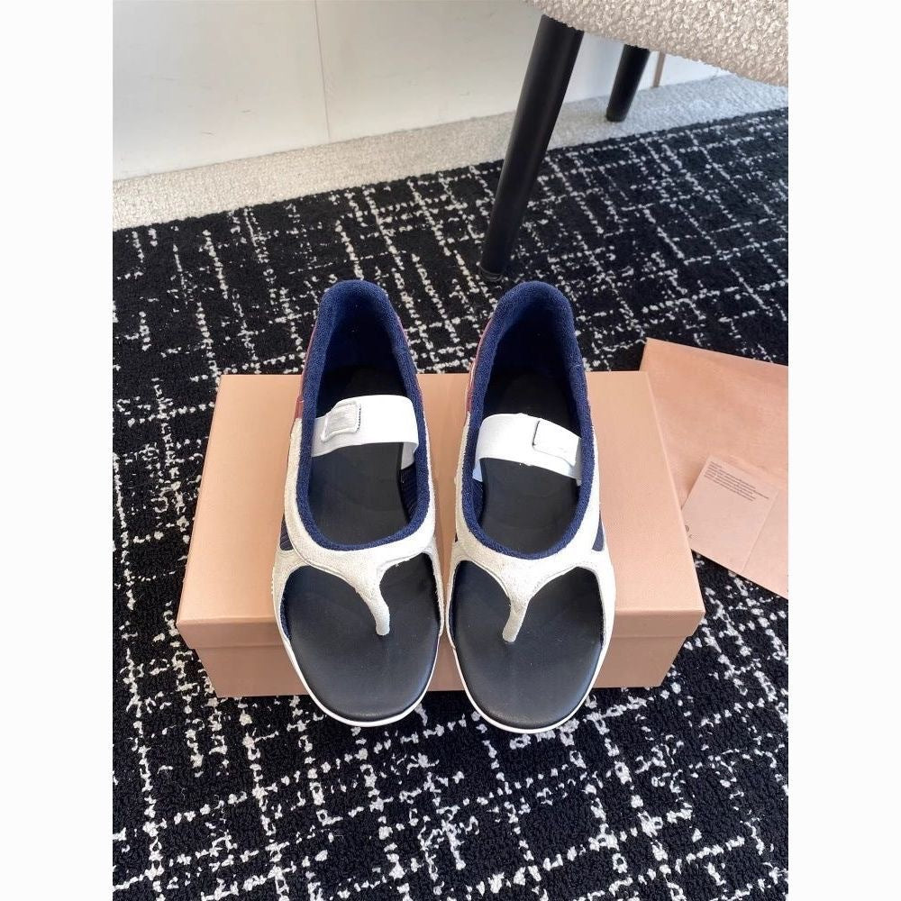 Round Head Color Matching Flat Bottom Comfort Flip-flops Sneakers