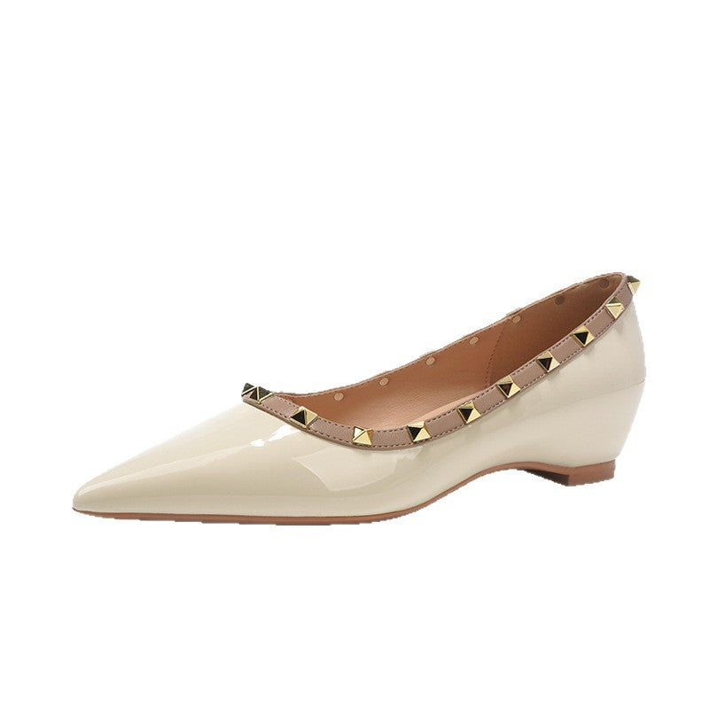 Women's Fan High-grade Rivet Temperament Small Size With Hidden Heels