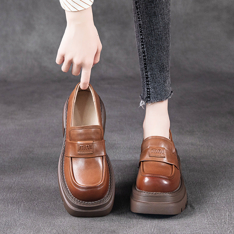 Women's First Layer Cowhide Autumn Genuine Thick Loafers