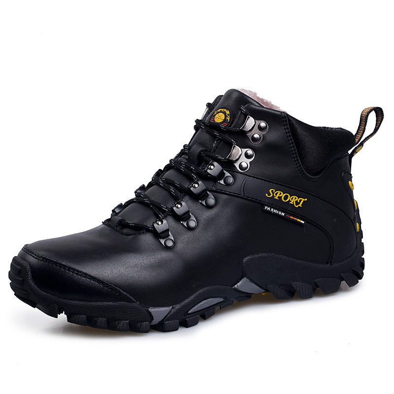Men's Genuine Hiking Outdoor Travel Waterproof Fleece-lined Boots