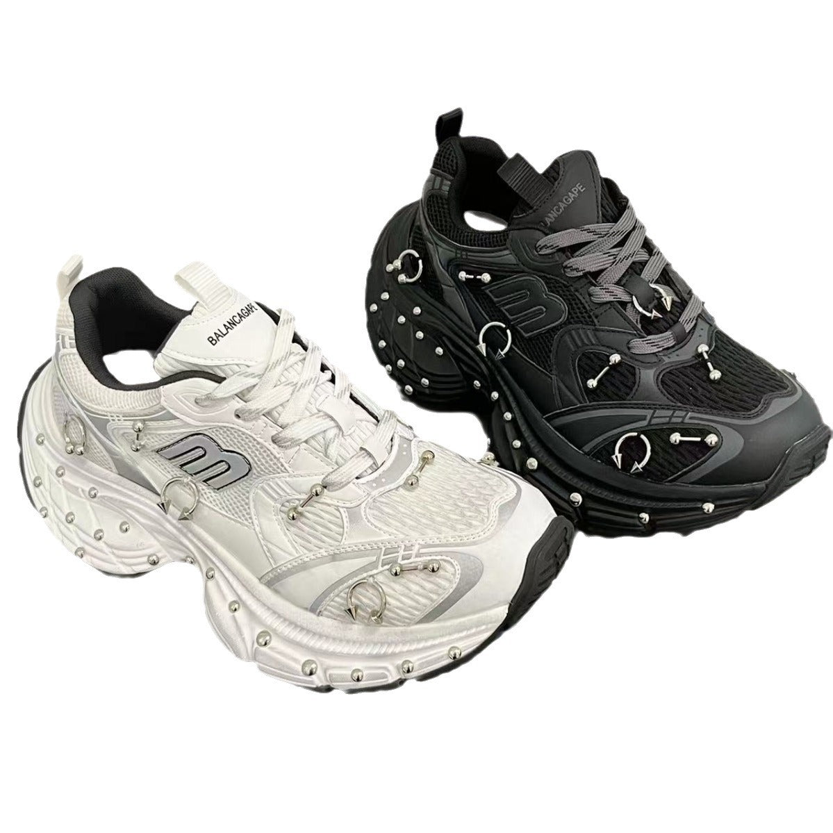 Women's Dad Rivet Model Style Platform Height Increasing Couple Women's Sports Shoes