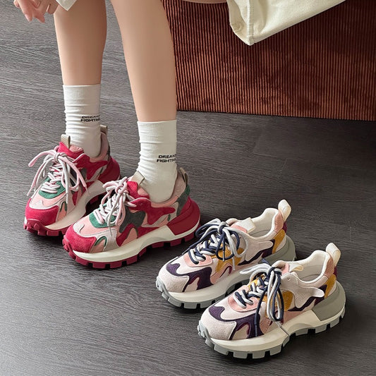 Women's Bottom Heightened Daddy Autumn Authentic Comfortable Color Matching Fashion Women's Sports Shoes
