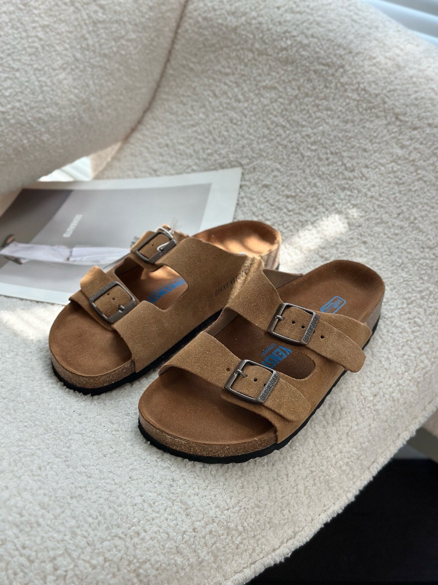 Order Niche Beach Flip-flops Cork Comfortable Double Buckle Genuine Sandals