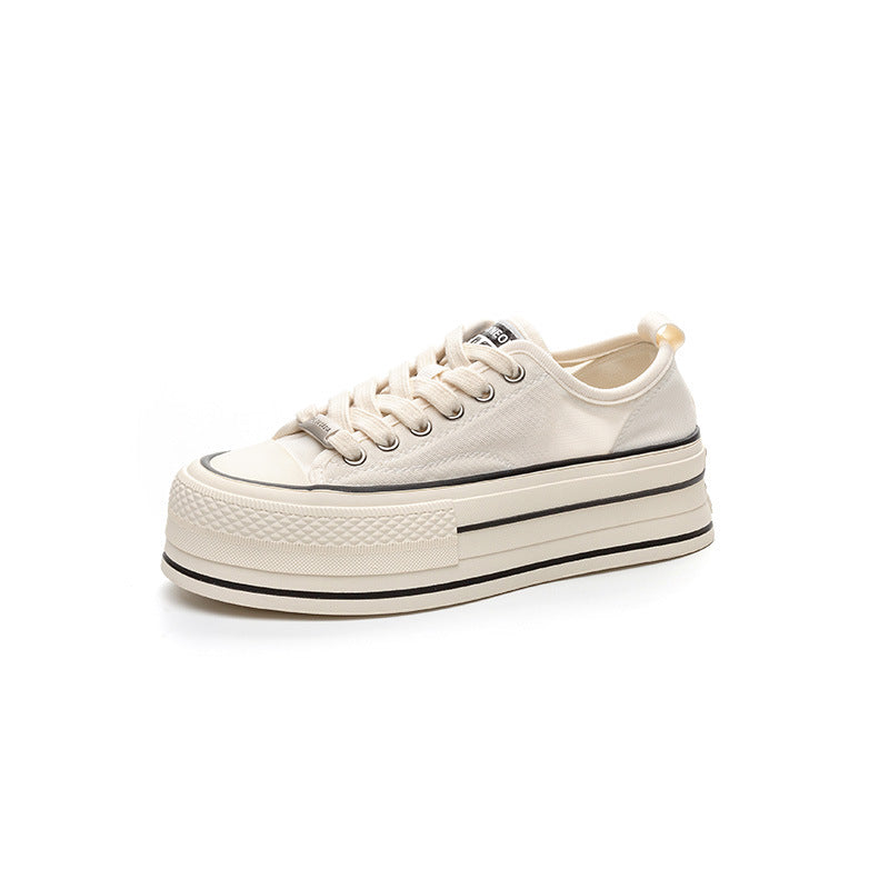 Women's Platform White Summer Mesh Breathable Sports Low-cut Casual Shoes