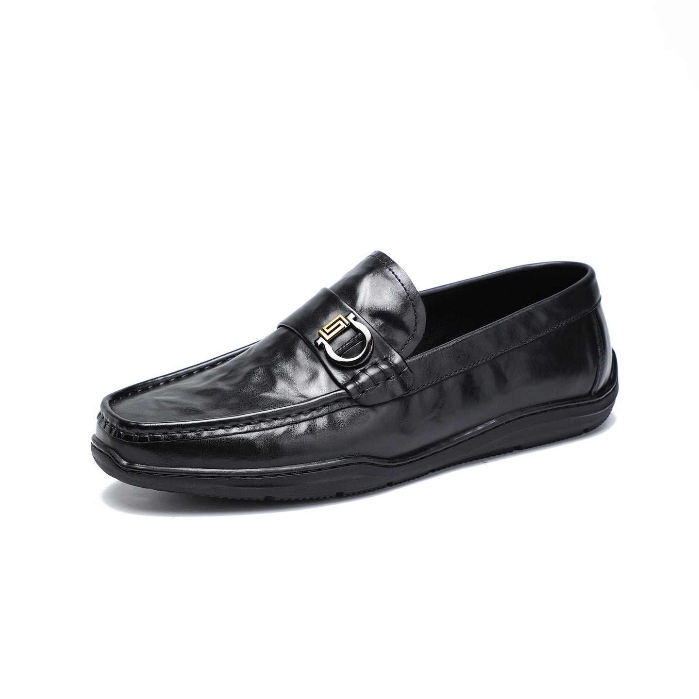 Men's Clutch Pattern Cowhide Spring Slip-on Comfortable Flat Loafers/doug Shoes