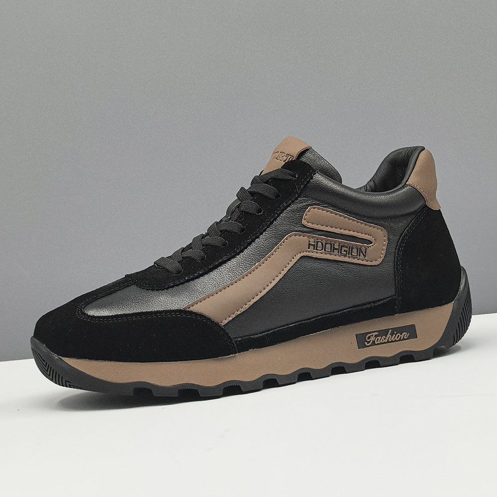 Men's Cowhide Board Fashion Genuine Versatile Plus Casual Shoes