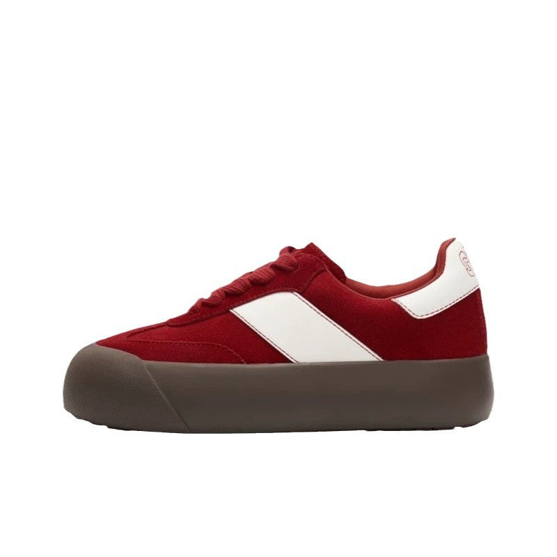 Women's Puffy White Pink German Training Platform Women's Casual Shoes