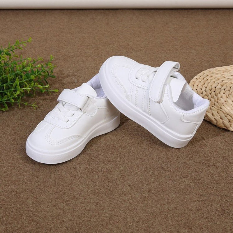 Children's Spring White Lightweight Moral Training Kid's Sneakers