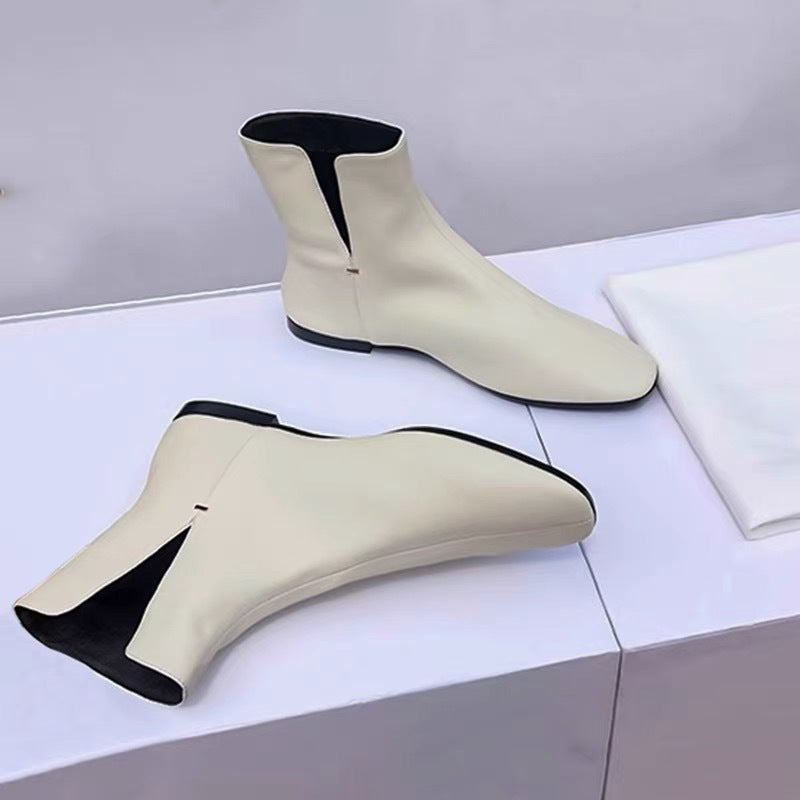 Women's Niche Ankle Pattern Square Head Sleeve Simple Thin Women's Fashion Shoes