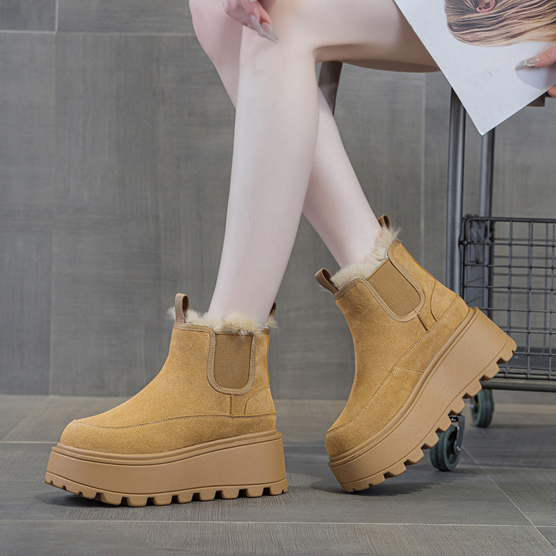 Women's Presale Genuine Cotton Winter Fleece-lined Retro Ankle Casual Shoes