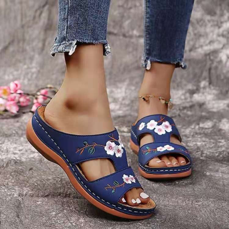 Women's Summer Seaside Outdoor Wedge Flower Beach Sandals