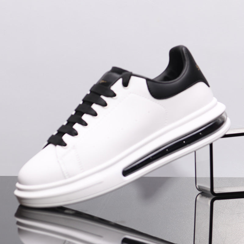 Men's White Height Increasing Genuine Fashion Breathable Sneakers