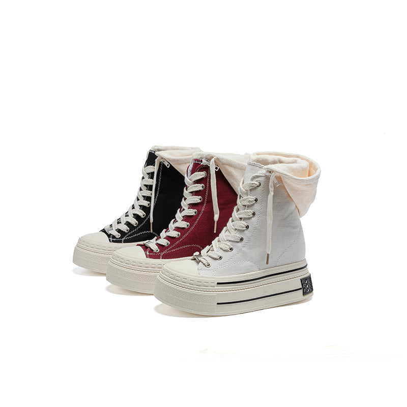 Women's Platform Two-way Hooded Pumps Fashion Women's Canvas Shoes