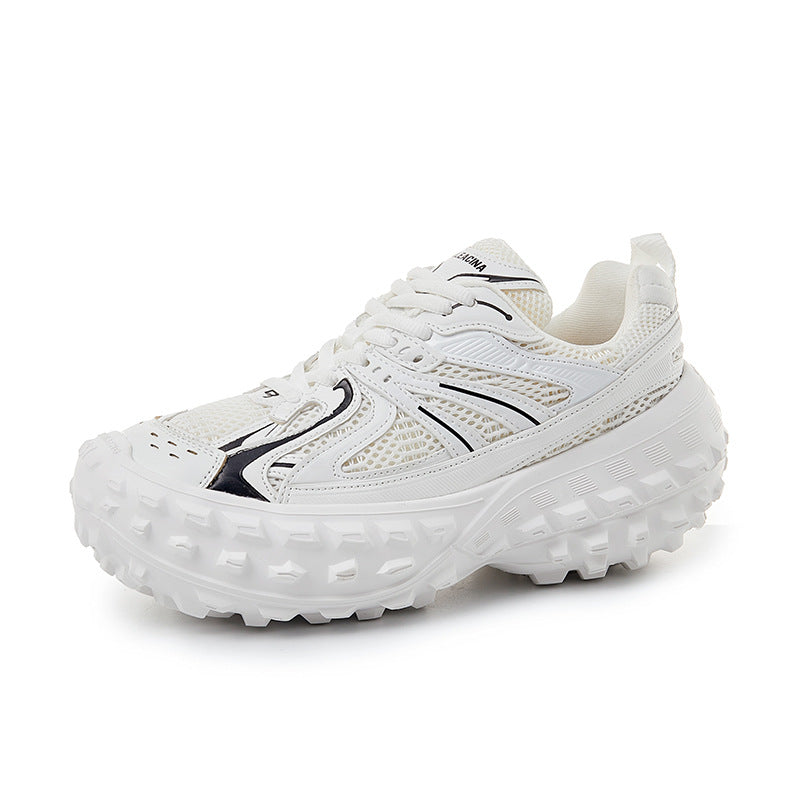 Platform Lace Up Mesh Trendy Couple Sneakers
