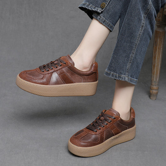 German Training Spring Genuine Elevator Thick Bottom Board Sneakers