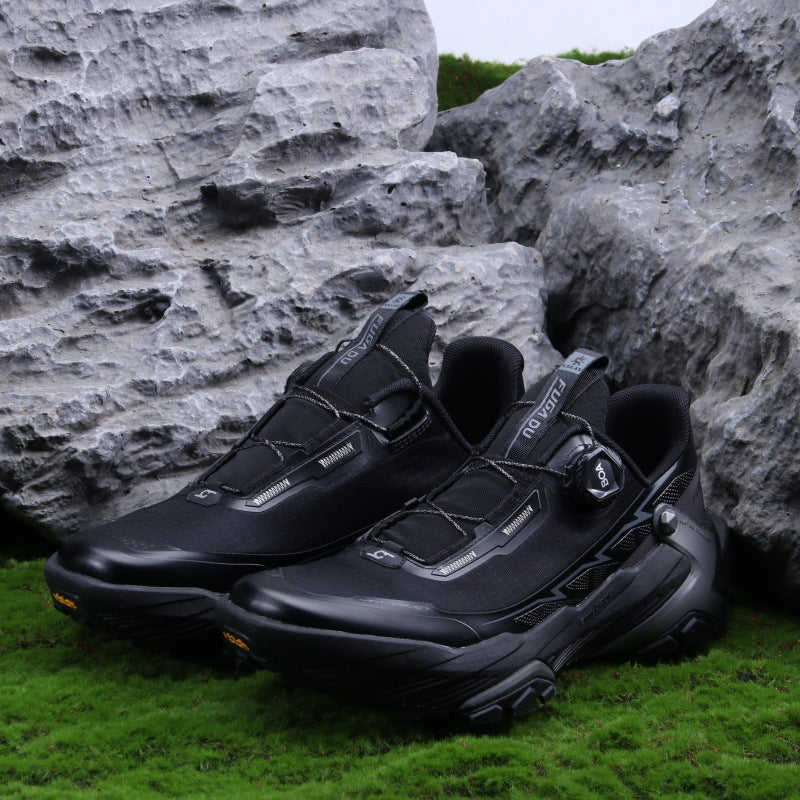 Men's Side Rotating Button Soft Bottom Trekking Lightweight Men's Sports Shoes