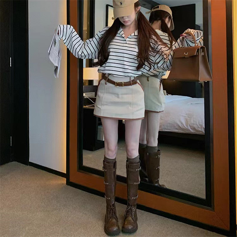 Women's High Tube Below The Knee Knight Retro Distressed Women's Leather Boots