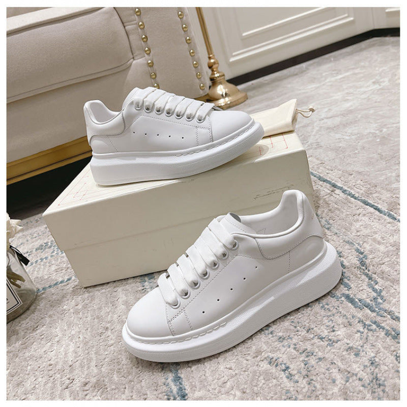 Women's & Men's High-grade Mcqueen White Platform Invisible Elevated Muffin Women's Board Shoes