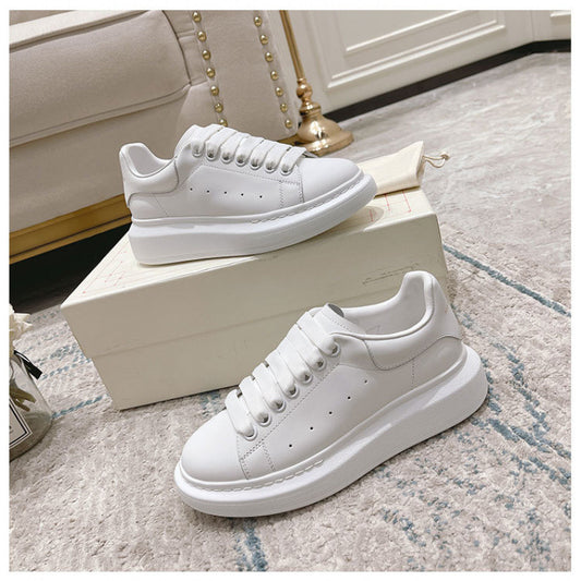 Women's & Men's High-grade Mcqueen White Platform Invisible Elevated Muffin Women's Board Shoes