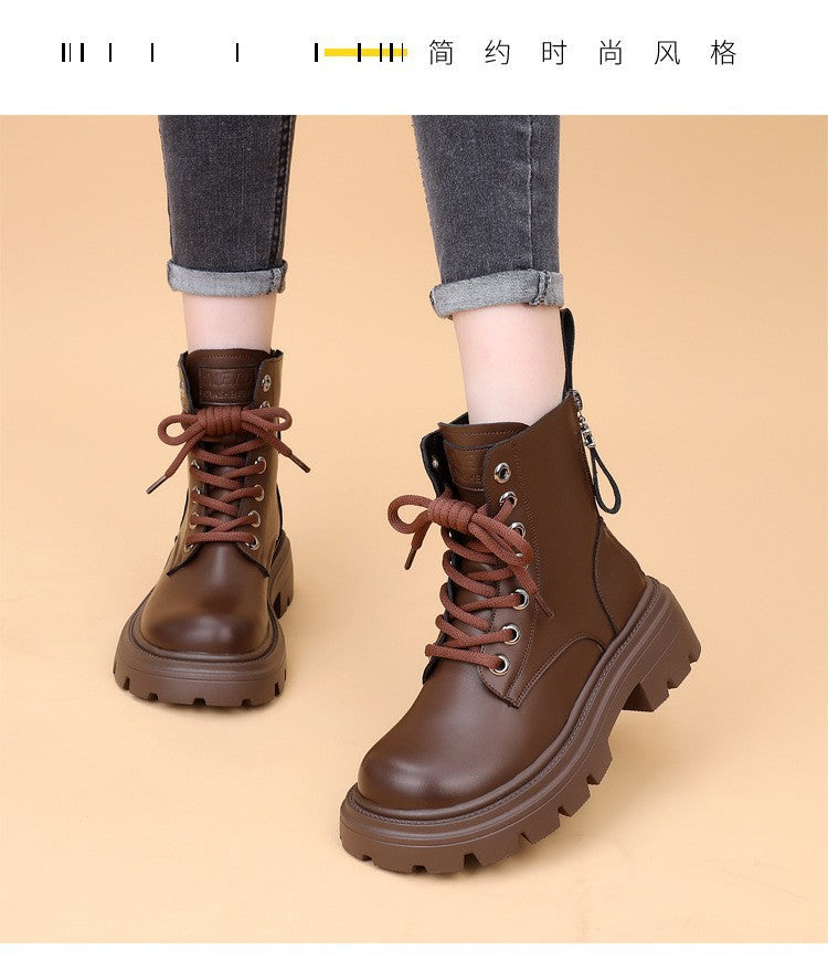 Women's Martin British Thick-soled Short Small Size Women's Leather Boots