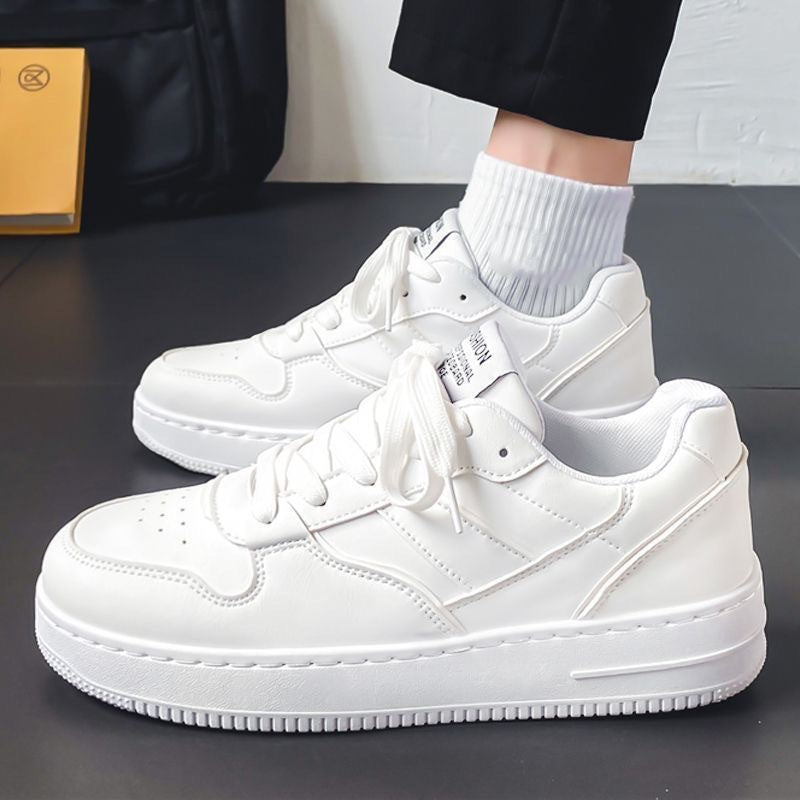 Men's Spring Breathable White Korean Fashionable Platform Sneakers