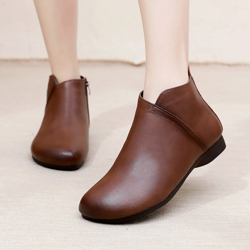 Women's Toe Flat Mom Winter Fleece Lined Women's Shoes