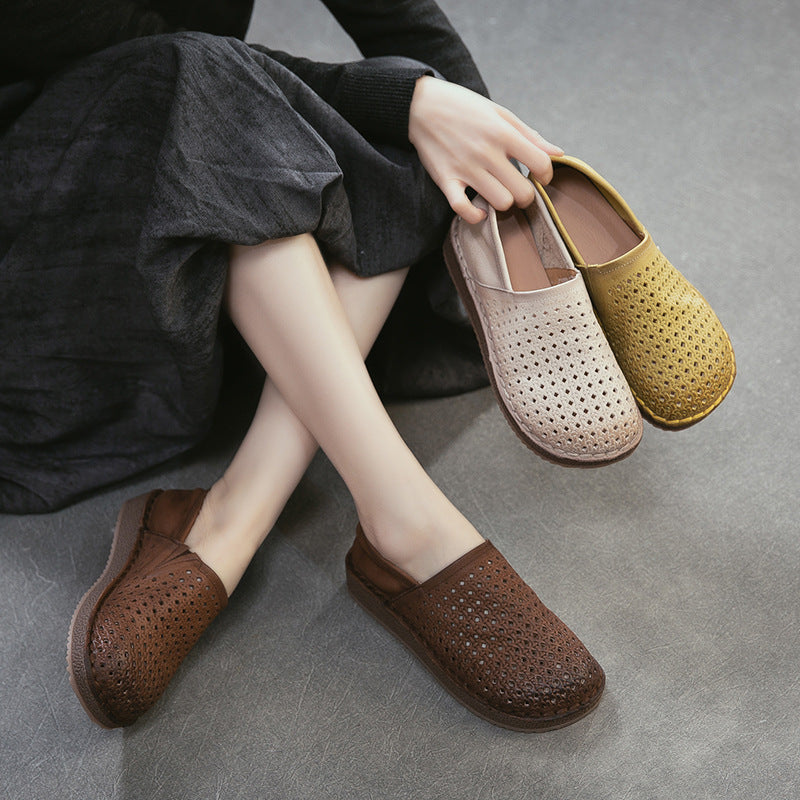 Women's Hollow Breathable Soft Bottom Surface Slip-on Pumps First Layer Men's Shoes