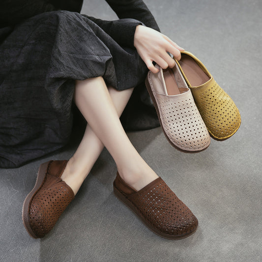Women's Hollow Breathable Soft Bottom Surface Slip-on Pumps First Layer Men's Shoes