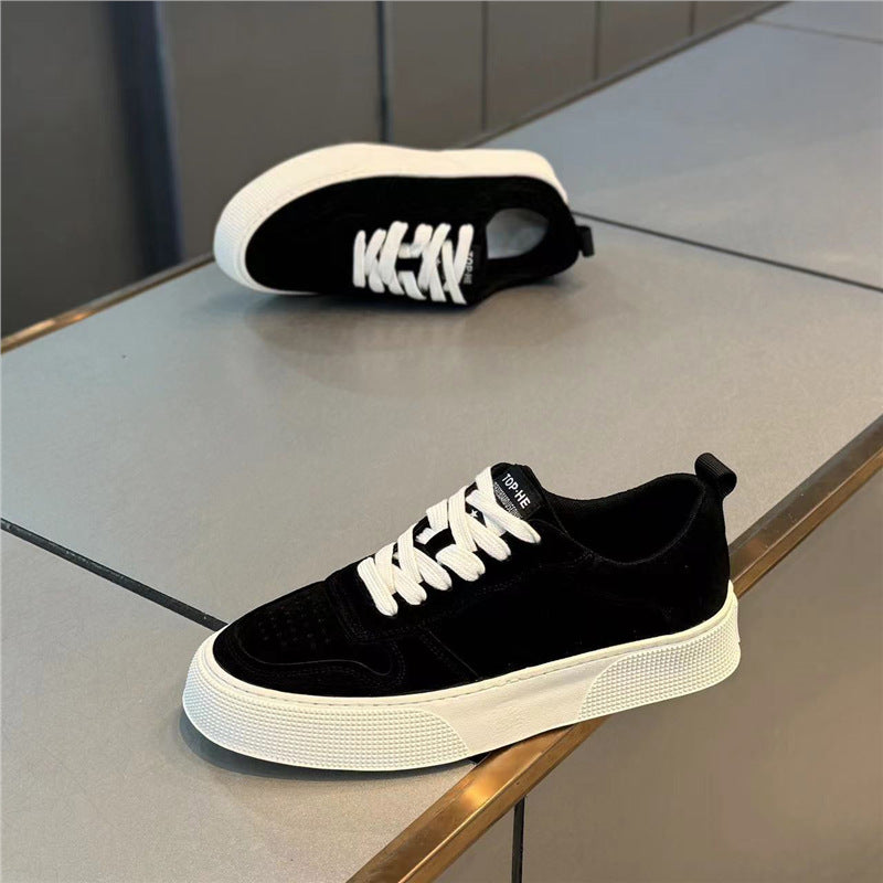 Men's Fashion Suede Skateboard Korean Trendy Wild Men's Business Leather Shoes