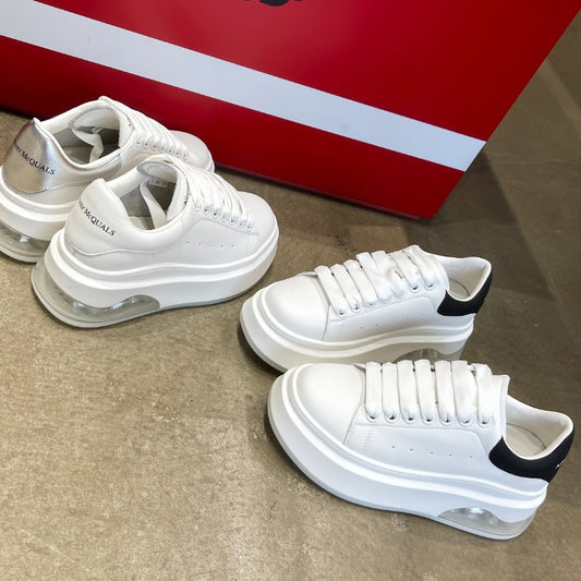 Women's High-grade Air Cushion White Genuine Mcqueen Platform Women's Casual Shoes
