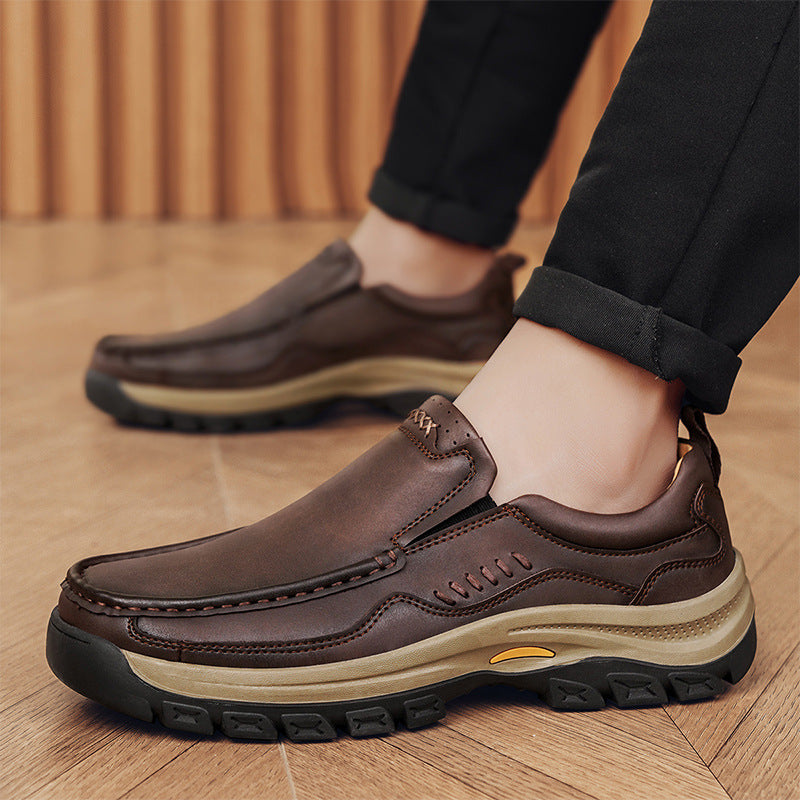 Men's One Pedal Outdoor Leisure Plus Size Men's Casual Leather Shoes