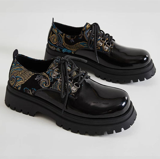 Men's Big Head High-grade Niche Breathable Cowhide Fashion Thick-soled British Style Men's Casual Shoes