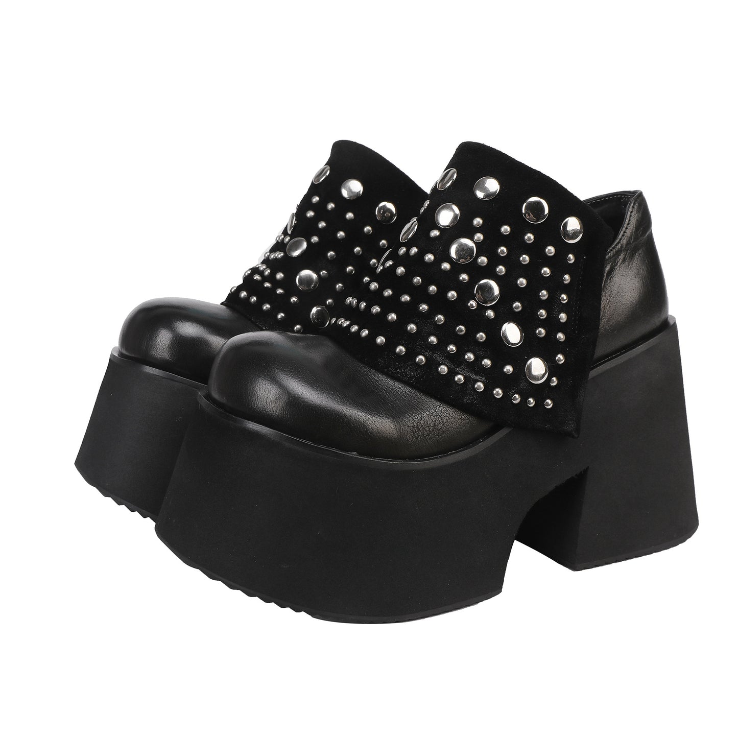Elevator First Layer Cowhide Ankle Rivet Fashionable Women's Leather Boots