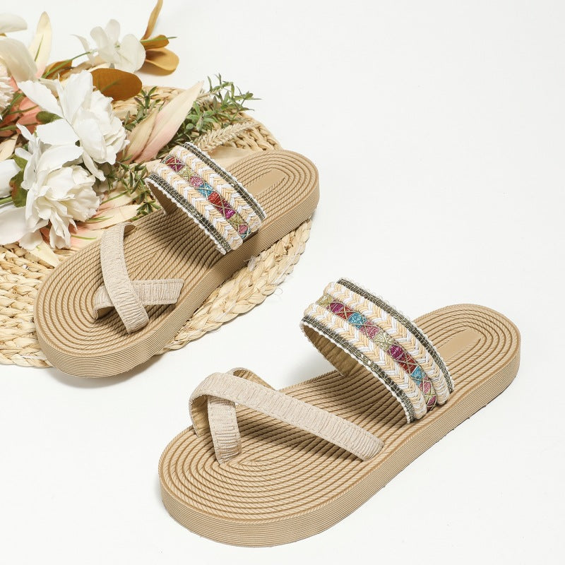 Women's Style Summer Cross Fashion Imitation Hemp Sandals