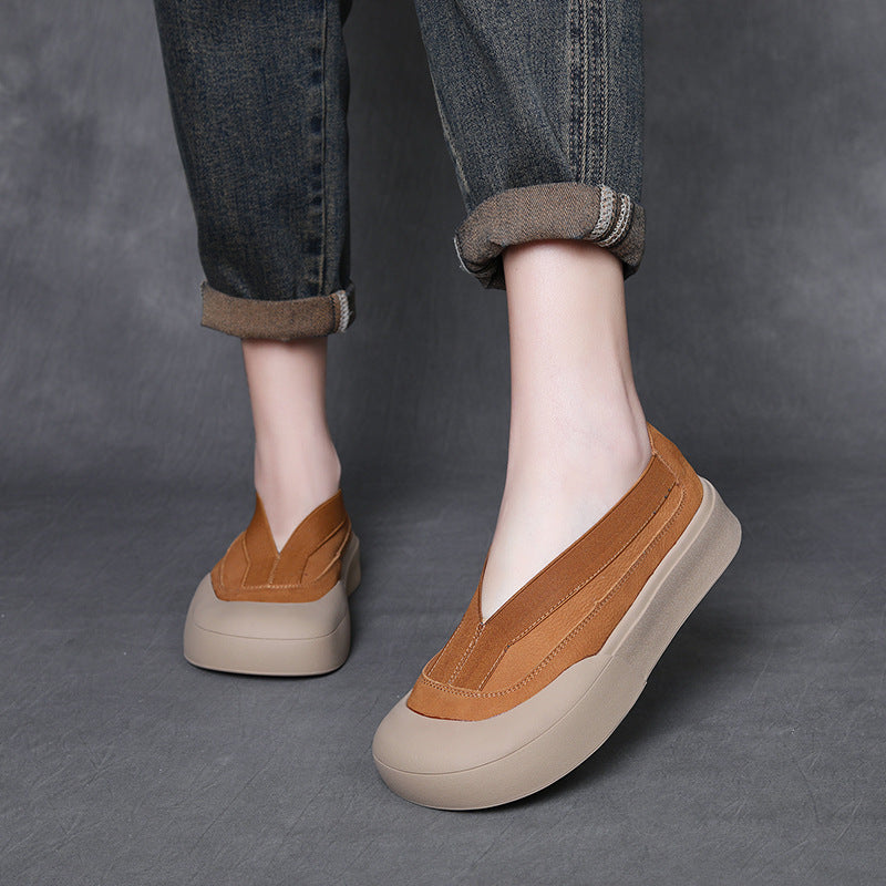 Women's Layer Cowhide Vintage Low-cut Comfortable Soft Bottom Women's Casual Shoes