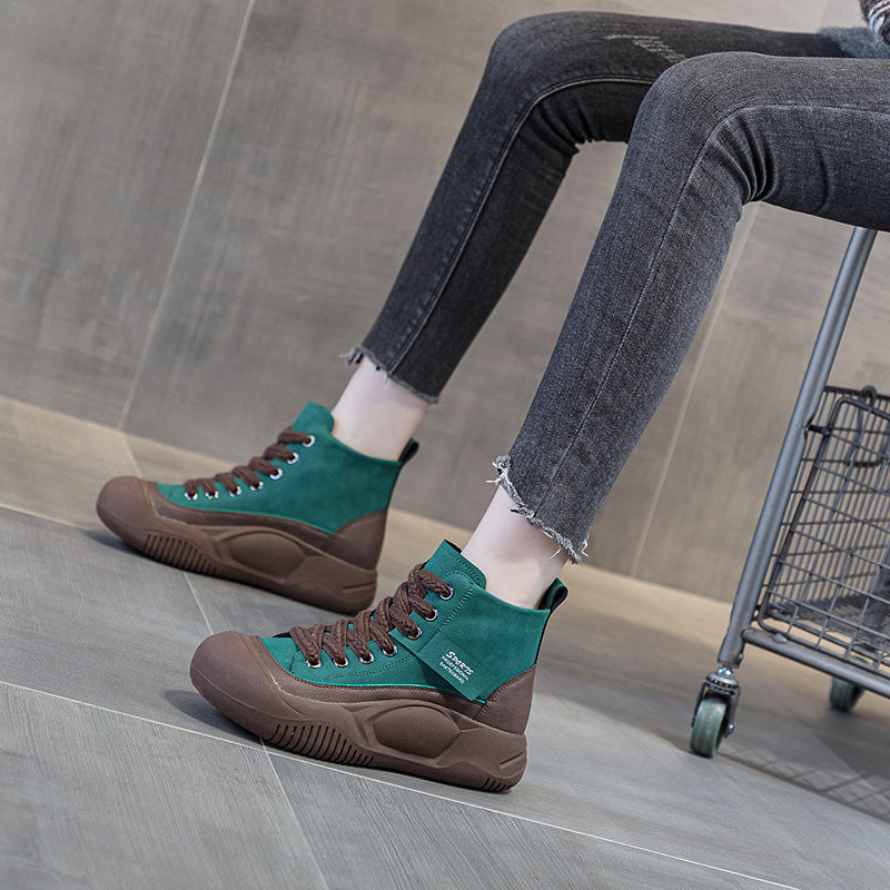 Women's Martin Autumn Platform Elevator Ankle Retro Casual Shoes