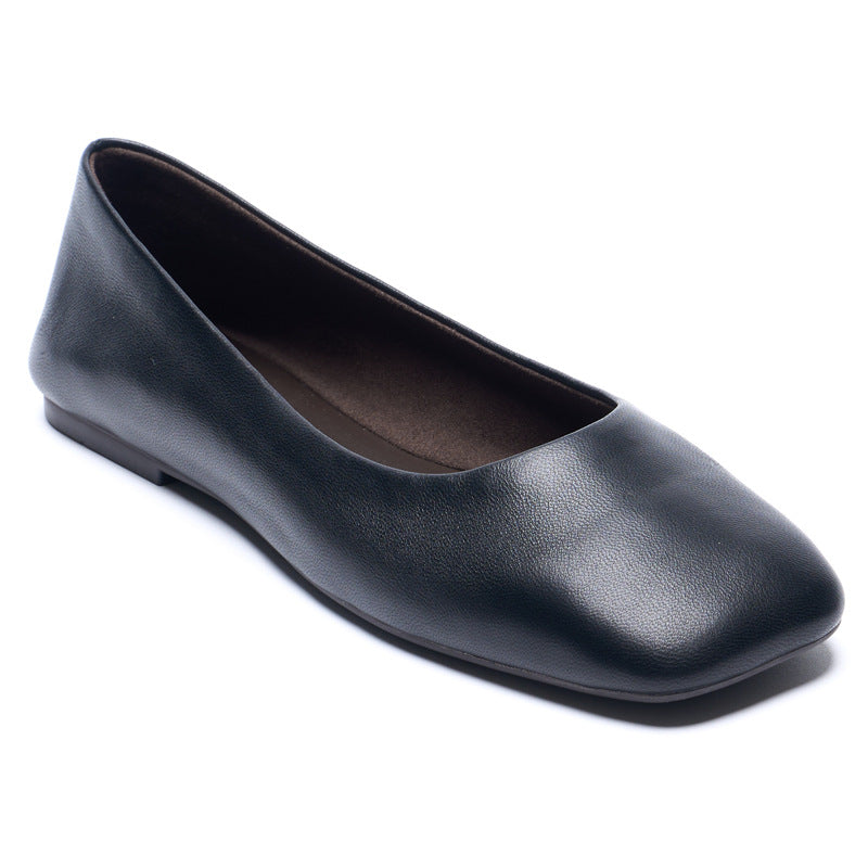 Women's Summer Flat Square Toe Ballet Low-cut Low Comfort Light Heels