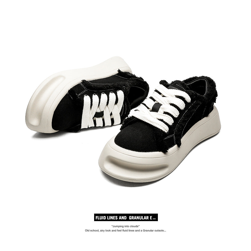 Women's & Men's White Platform For Board Minority Fashion Men's Canvas Shoes