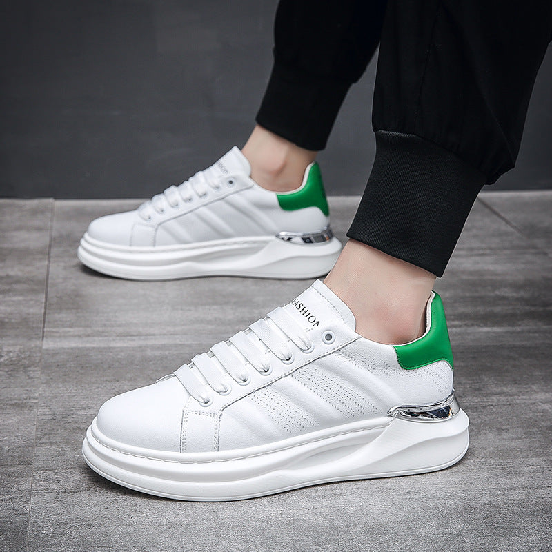 Men's Cowhide Board Light Sports Raise The Casual Shoes