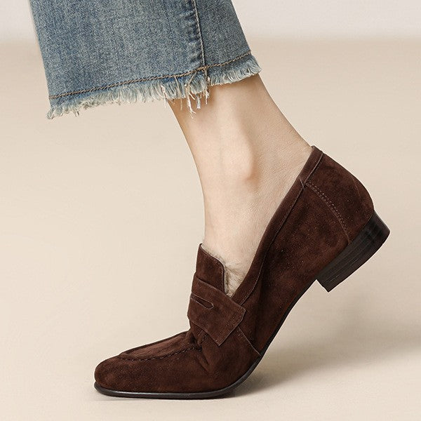Women's Fleece Lined For Warm Low Slip-on Loafers