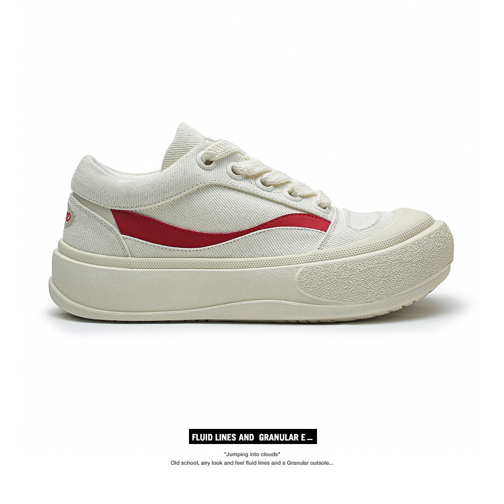 Bubble Drink Fashion Big Head Crooked Platform Versatile Bread Men's Canvas Shoes